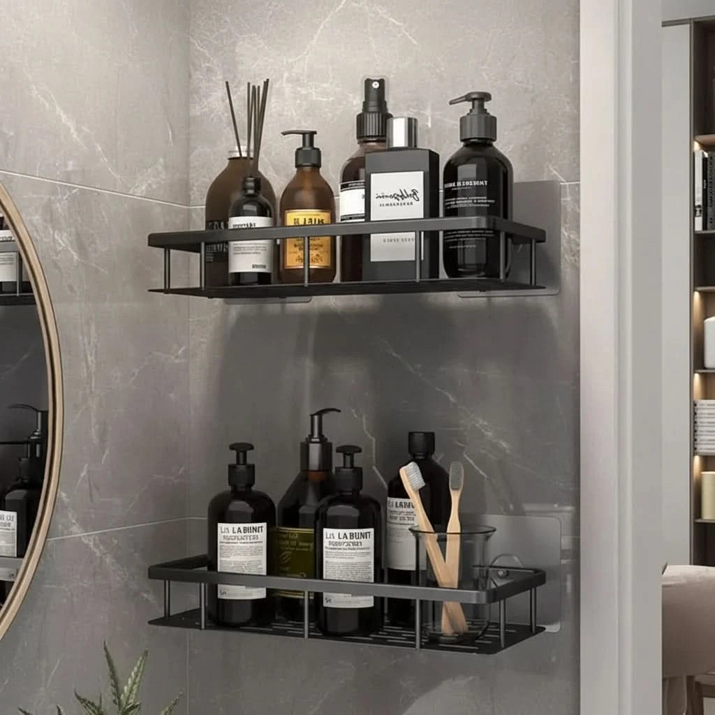 BATHEDGE – Prateleira de casa de banho sem necessidade de perfuração para espaços modernos e organizados