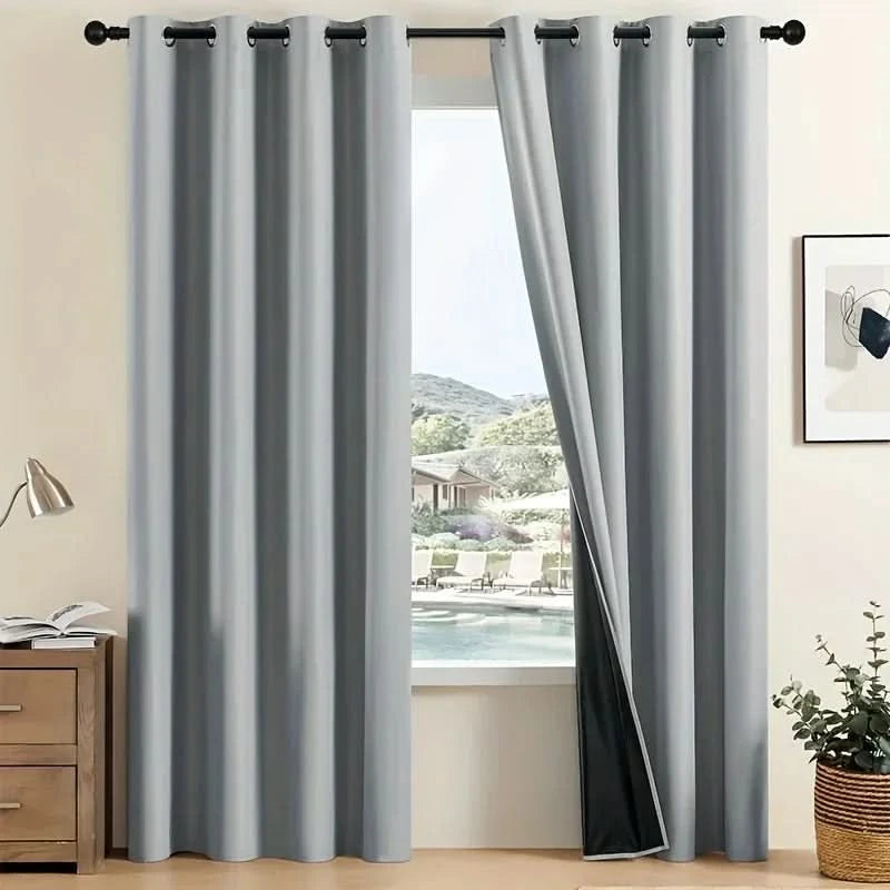 DARKLUX - Modern 100% blackout curtains with thermal coated lining for privacy and comfort