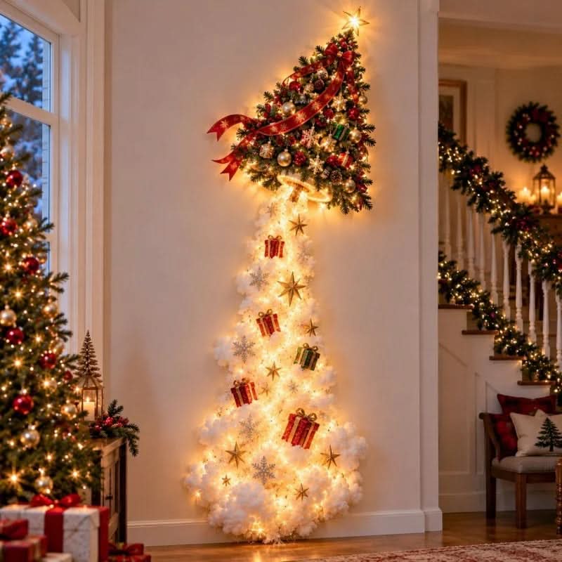 NOELRAILIX – LED-Wandleuchte mit Weihnachtszug für zauberhafte Festtagsdekoration