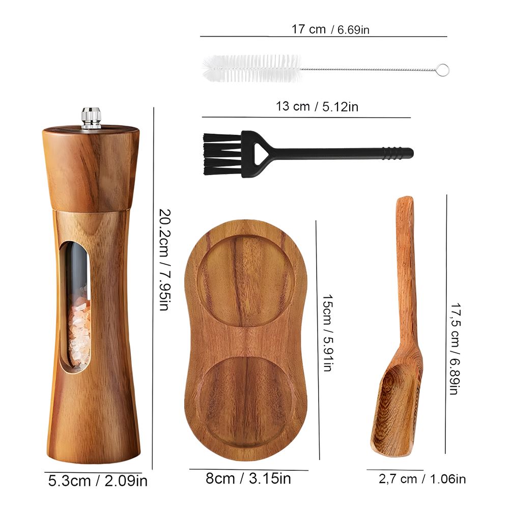 GRINDBELLE – Moulin à sel et à poivre avec fenêtre de visualisation pour des repas élégants