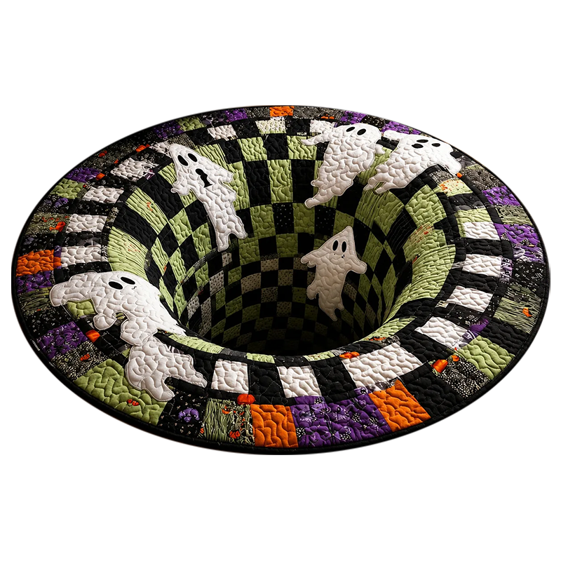 VOIDSPIRA - Alfombra de Halloween 3D con vórtice y profundidad espeluznante