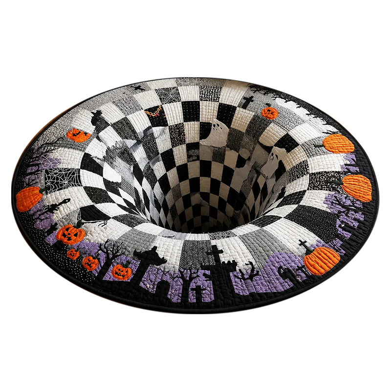 VOIDSPIRA - Alfombra de Halloween 3D con vórtice y profundidad espeluznante