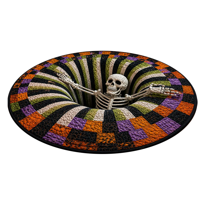 VOIDSPIRA - Alfombra de Halloween 3D con vórtice y profundidad espeluznante