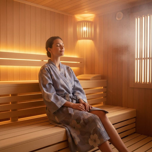SAKURAVEIL – Kimono-Bademantel aus Bio-Baumwolle für atmungsaktiven Alltagskomfort