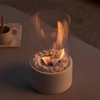 AURAFIRE - Chimenea portátil de bioetanol para mesa con llama ambiental limpia y sin humo