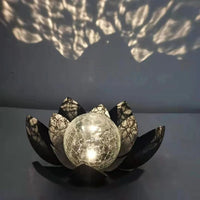 AURAPETAL - Solar lotus lamp with soft amber glow for elegant outdoor garden and patio ambiance