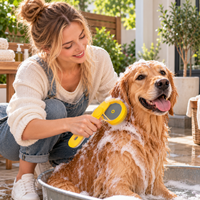 FURBLOOM – Pet Grooming Brush for Gentle Bath Time Massage