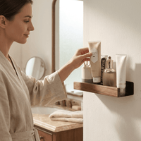 WOODSHELF – Bathroom Wall Shelf – Wood Finish Storage Rack