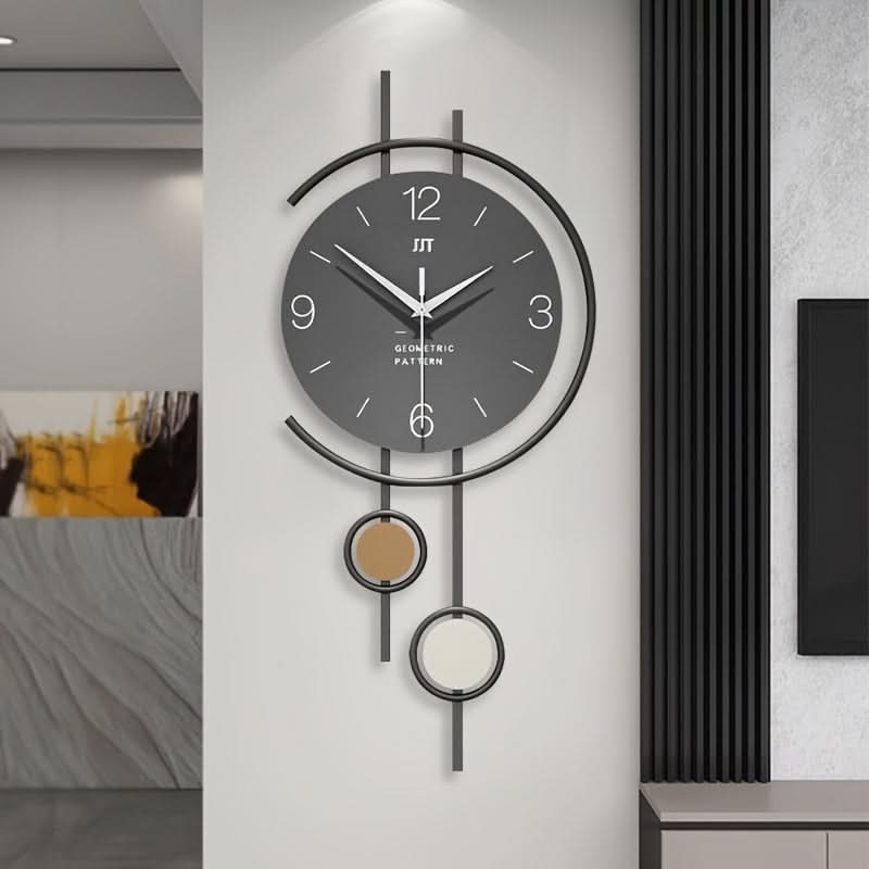 QUIETNORD - Leiser skandinavischer Wanduhr mit minimalistischem Eisenrahmen-Design