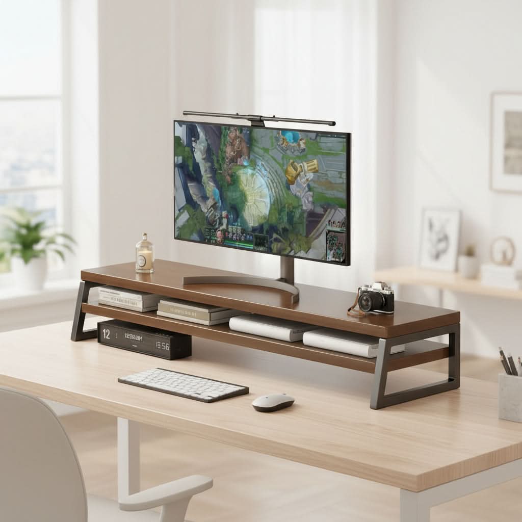 WORKNEST – Elevated Monitor Stand for Organized Desk Efficiency