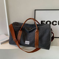 DUFFELLIVA – Washed Vintage Weekender Bag with Multi-Purpose Storage
