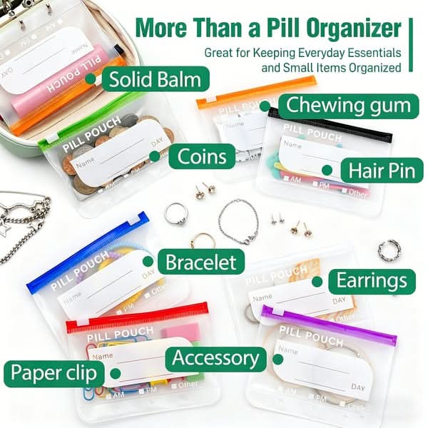 DOSEPACK – Set de pochettes organisatrices pour médicaments, idéal pour voyager et faire ses bagages facilement