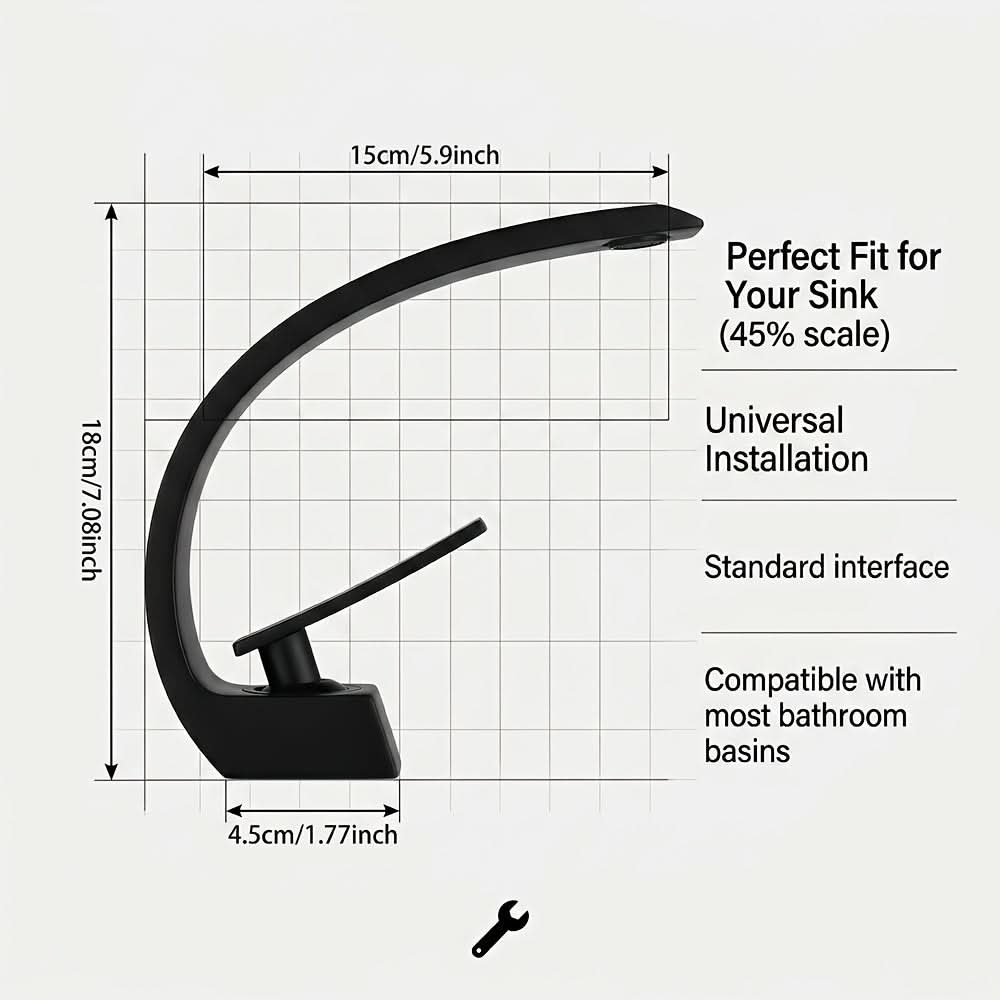 NORDIFLOW - Black Brass Basin Faucet