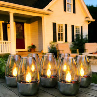 SOLCANDLE – Lanterna Recarregável com Luz Tremeluzente para Decoração de Pátios e Restaurantes