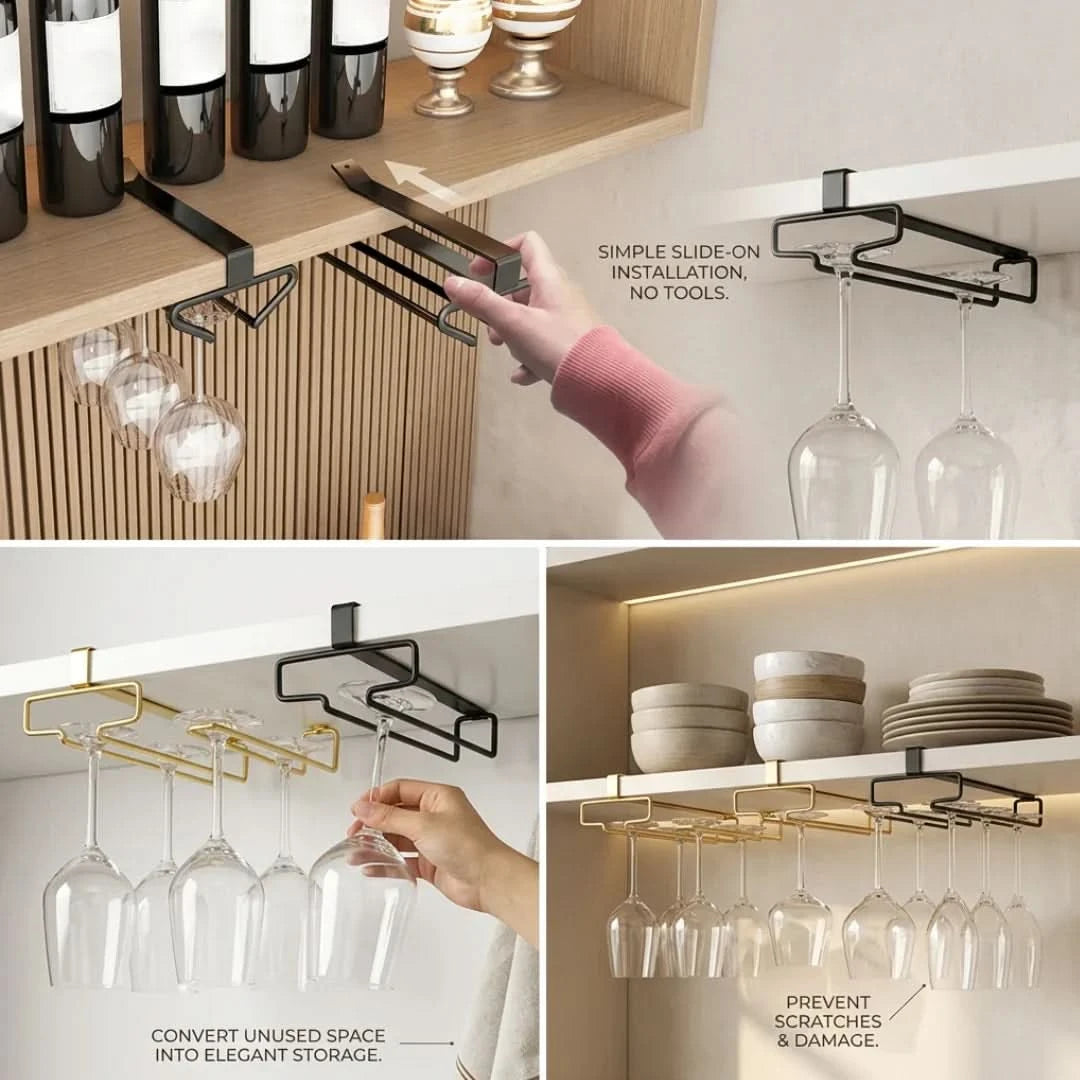 CUPLOFT – Soporte de almacenamiento de vidrio para estante, para ganar espacio al instante en la cocina