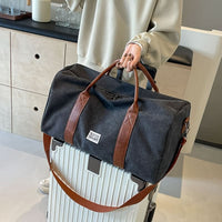 DUFFELLIVA – Washed Vintage Weekender Bag with Multi-Purpose Storage