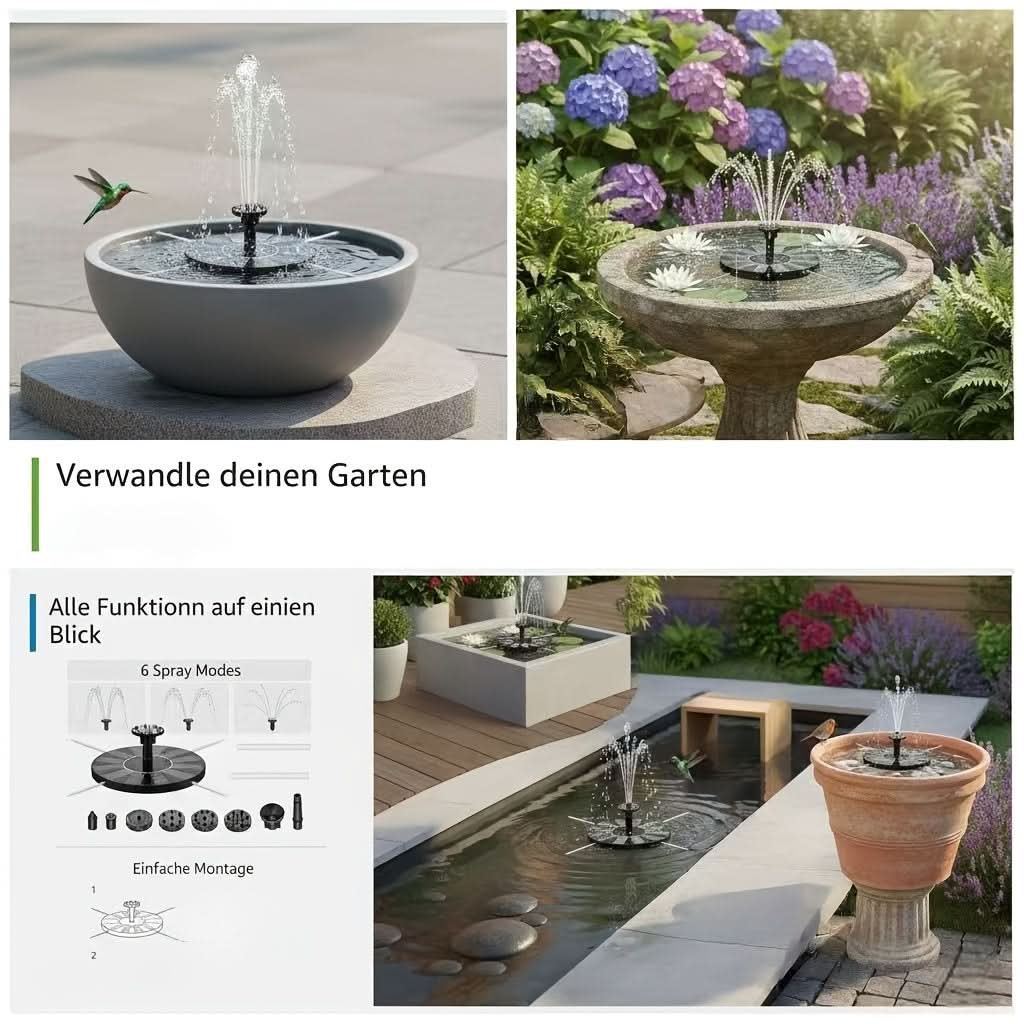 AQUAFLOW – Bomba solar para fuente de jardín