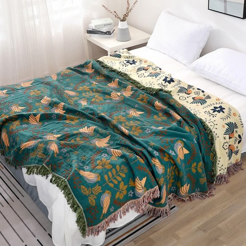 PETALWINGIA – Couverture botanique réversible pour une touche artistique dans la chambre