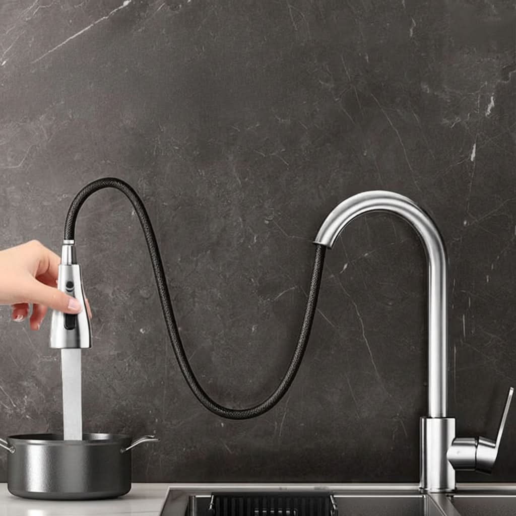SWIVELIX – Robinet d'évier extractible avec réglages de pulvérisation flexibles