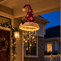 HATZORVIA – Chapéu de Pai Natal luminoso para pendurar, para um encanto festivo de Natal