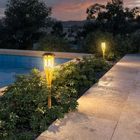 TIKIGLOW - Lumières LED en bambou solaire imitant la flamme pour une ambiance chaleureuse en extérieur et décoration de jardin
