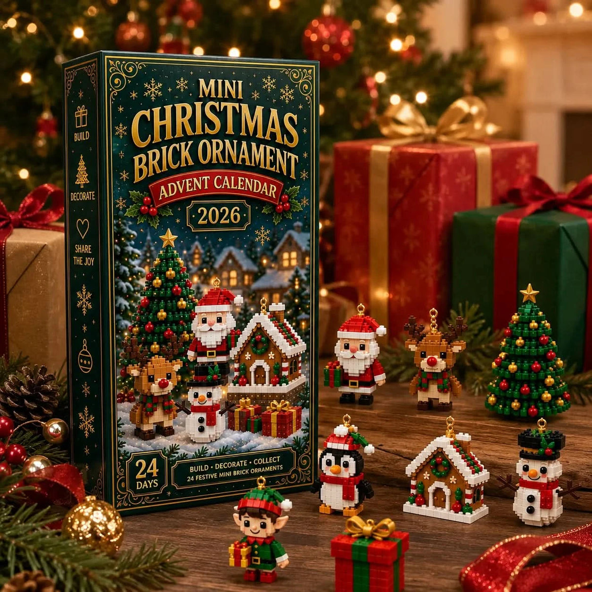 YULEBRICKS – Χριστουγεννιάτικο ημερολόγιο αντίστροφης μέτρησης με στολίδια από τουβλάκια για γιορτινή διασκέδαση