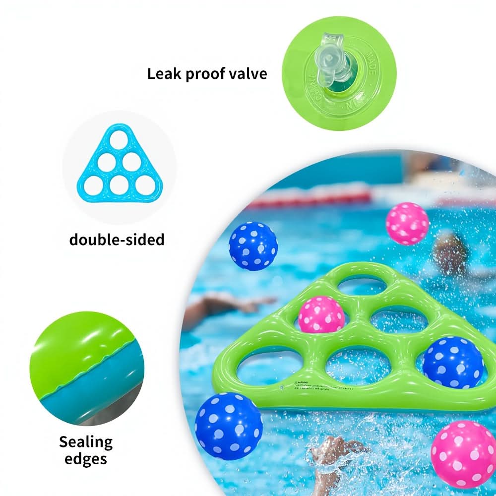 POOLPLAY – Φουσκωτό Τρίγωνο Παιχνίδι Ρίψης για Διαδραστική Διασκέδαση στο Νερό