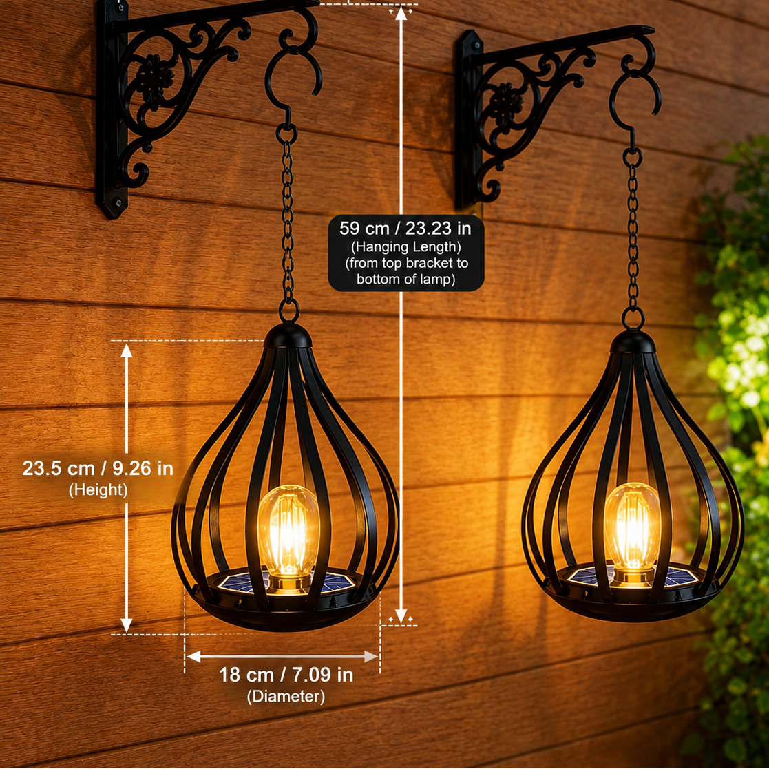 TEARDROPLUX – Lanterne solaire suspendue effet bougie pour une ambiance extérieure