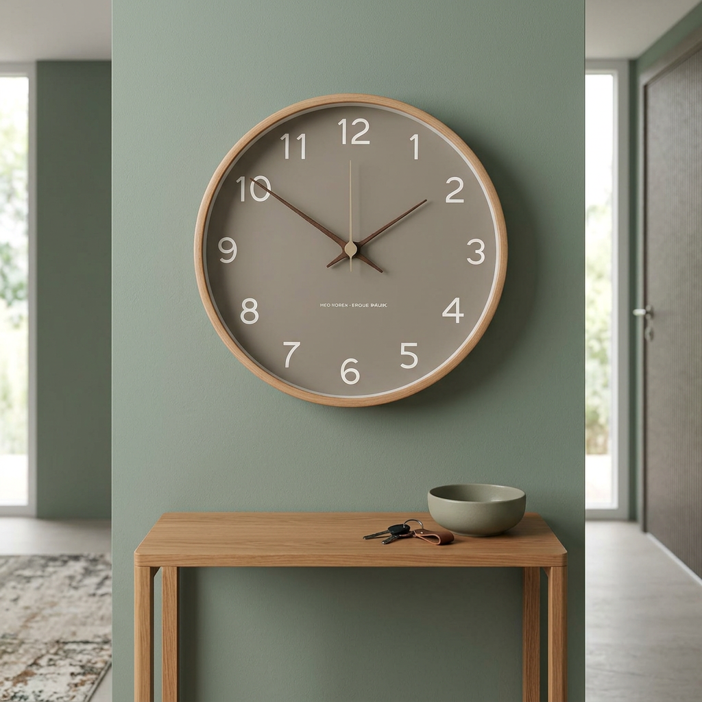 Clock in a minimalist entryway