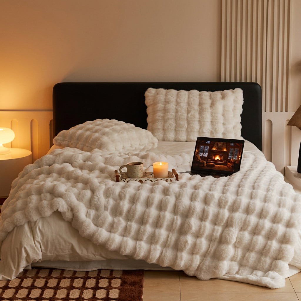 LUSHMIRELIA – Manta de peluche para uma decoração de quarto acolhedora e convidativa