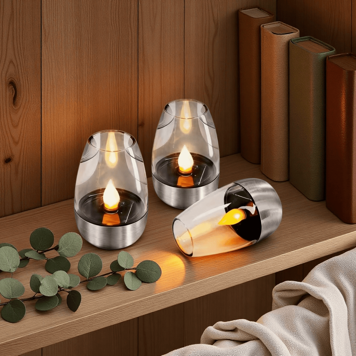 SOLCANDLE – Lanterna Recarregável com Luz Tremeluzente para Decoração de Pátios e Restaurantes