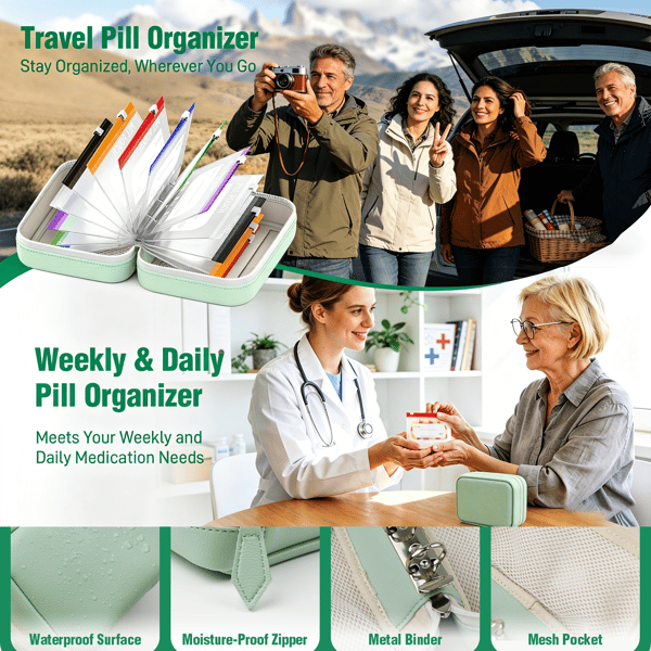 DOSEPACK – Set de pochettes organisatrices pour médicaments, idéal pour voyager et faire ses bagages facilement