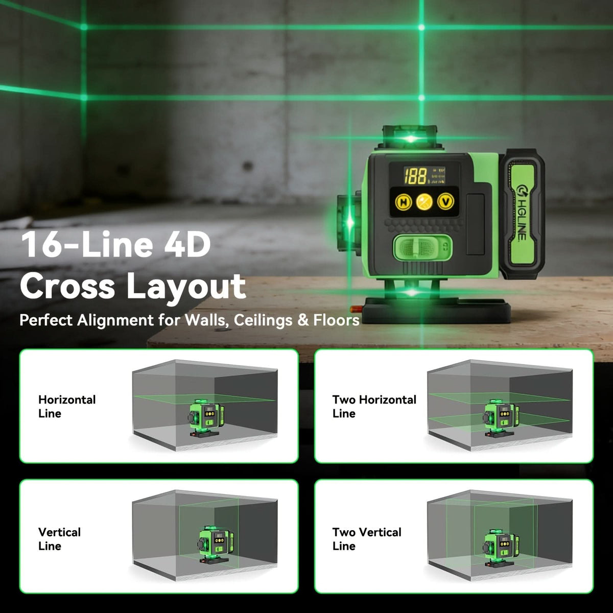 LEVELVEX – 360 Laser Level Tool for Precision Construction Alignment