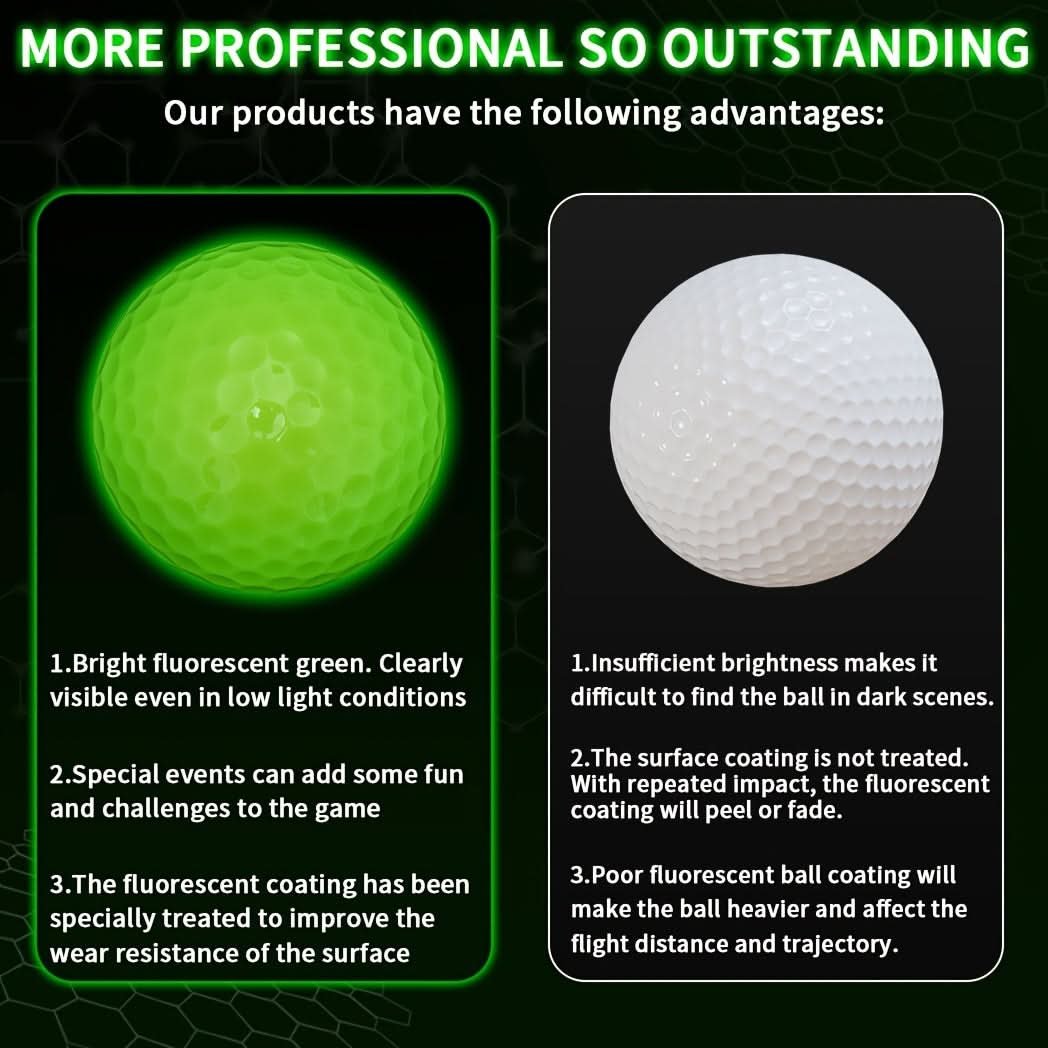 GLOWDRIVE – Bolas de Golfe Fluorescentes para Noite