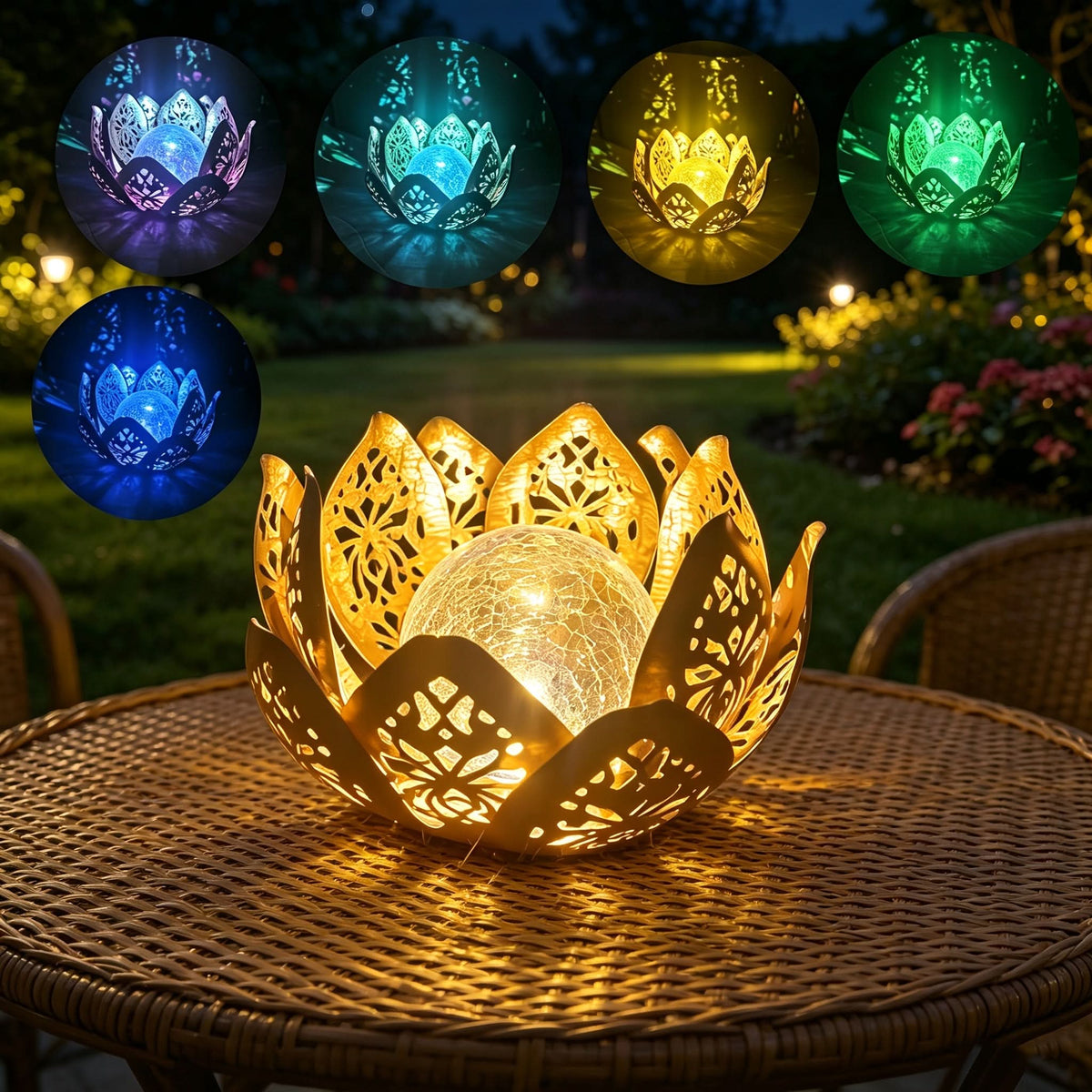 LOTUSGLOW – Lampada da tavolo solare a forma di loto