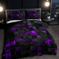 DUVETRIXA – Juego de ropa de cama contemporáneo con elegante diseño de cuadros