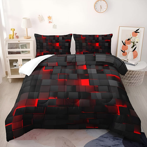 DUVETRIXA – Contemporary Bedding Set with Stylish Grid Pattern