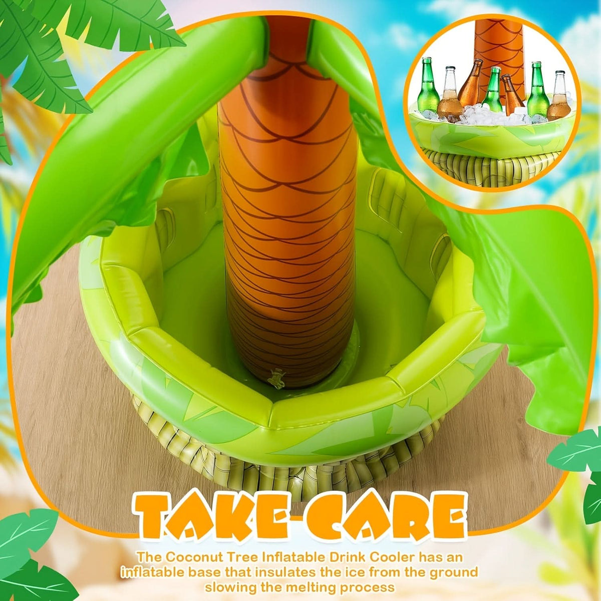 Tropivana - Ensemble refroidisseur de boissons tropical gonflable
