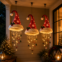 HATZORVIA – Chapéu de Pai Natal luminoso para pendurar, para um encanto festivo de Natal