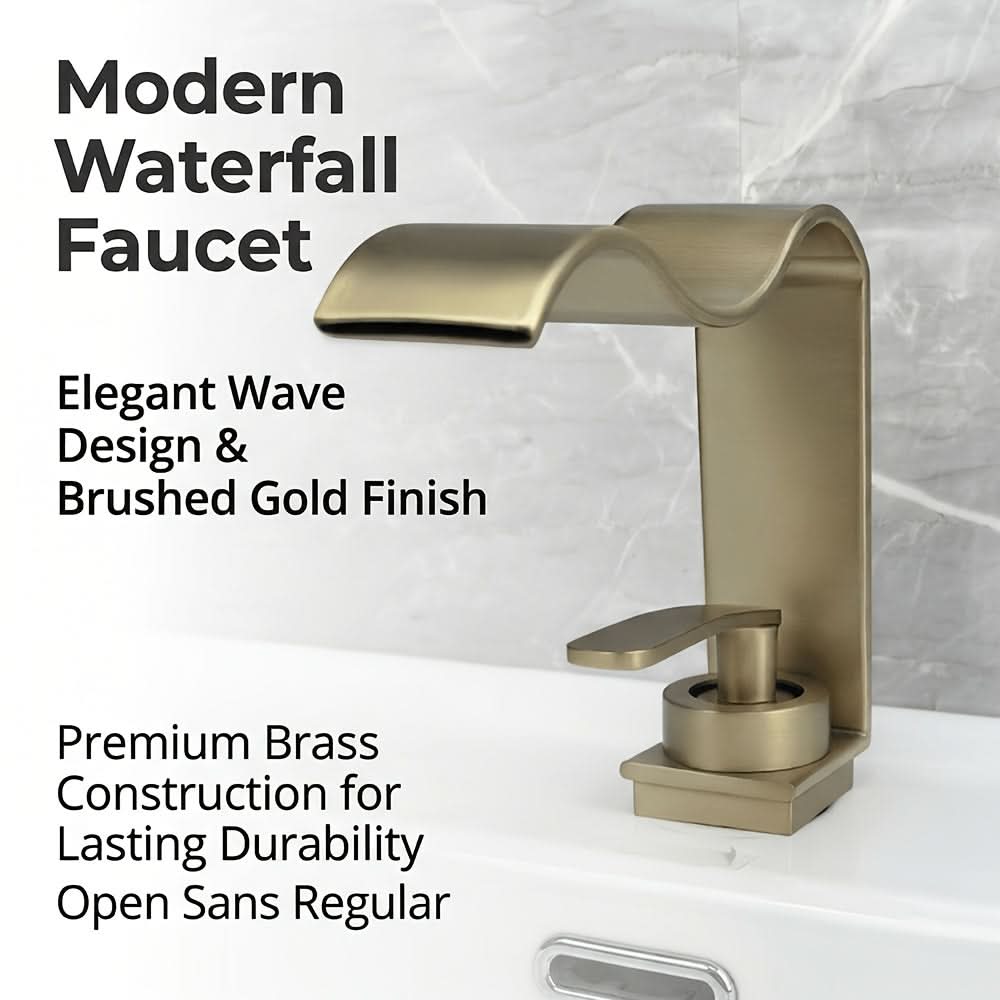 BRASSWAVE - Brushed Brass Waterfall Basin Faucet