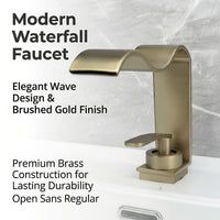 BRASSWAVE - Brushed Brass Waterfall Basin Faucet