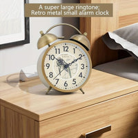 TIMEBELL - Scandinavian vintage luminous twin bell alarm clock with classic metal design