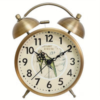 TIMEBELL - Scandinavian vintage luminous twin bell alarm clock with classic metal design
