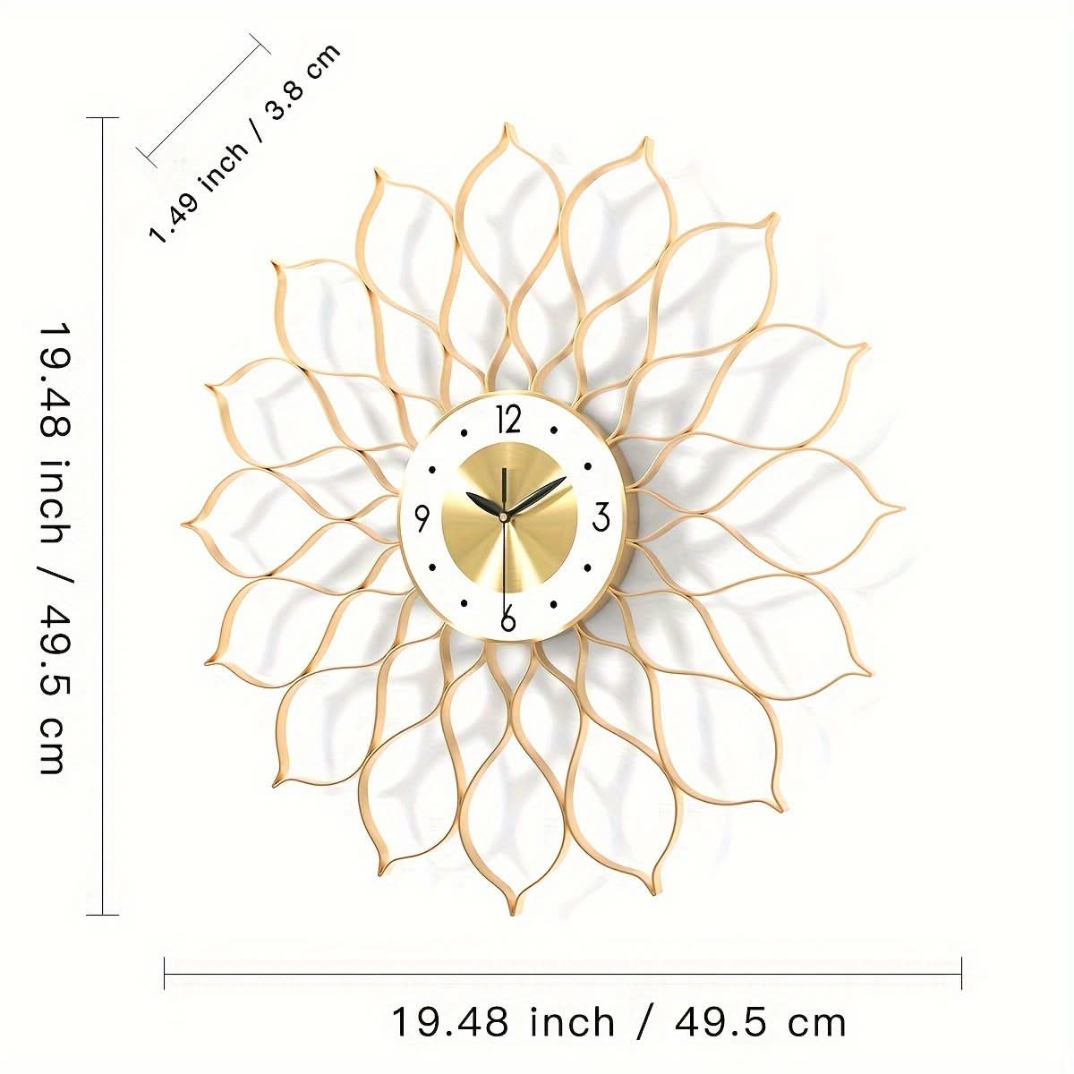 PRESTIGELIVA – Reloj de pared dorado elegante para interiores modernos
