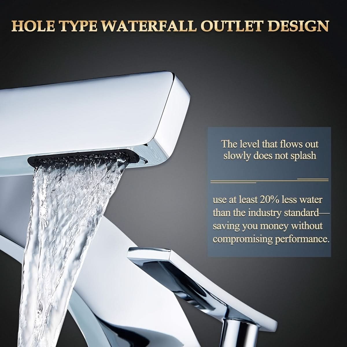 CASCADELUX - Robinet de salle de bain moderne style cascade