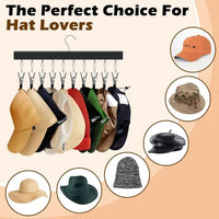 HATCLIP – Organisateur de chapeaux à 12 pinces pour accéder facilement à votre collection