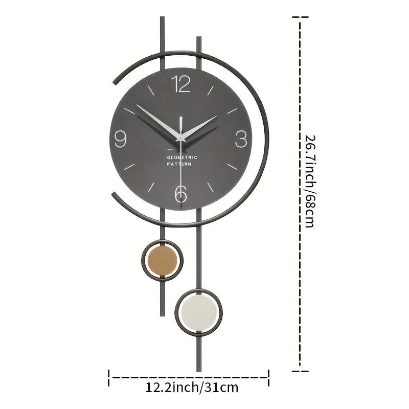 QUIETNORD - Leiser skandinavischer Wanduhr mit minimalistischem Eisenrahmen-Design