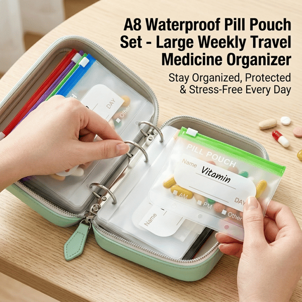 DOSEPACK – Set de pochettes organisatrices pour médicaments, idéal pour voyager et faire ses bagages facilement