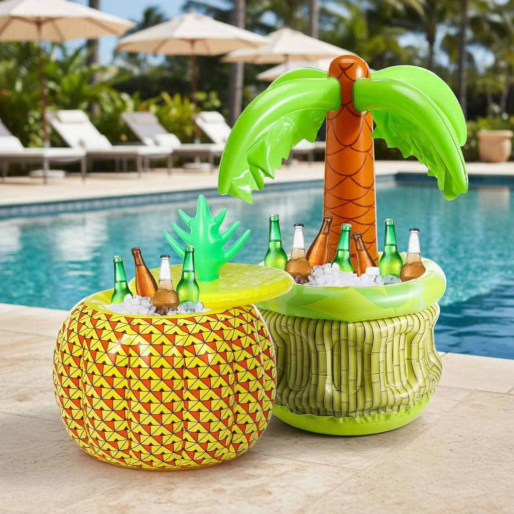 Tropivana - Ensemble refroidisseur de boissons tropical gonflable
