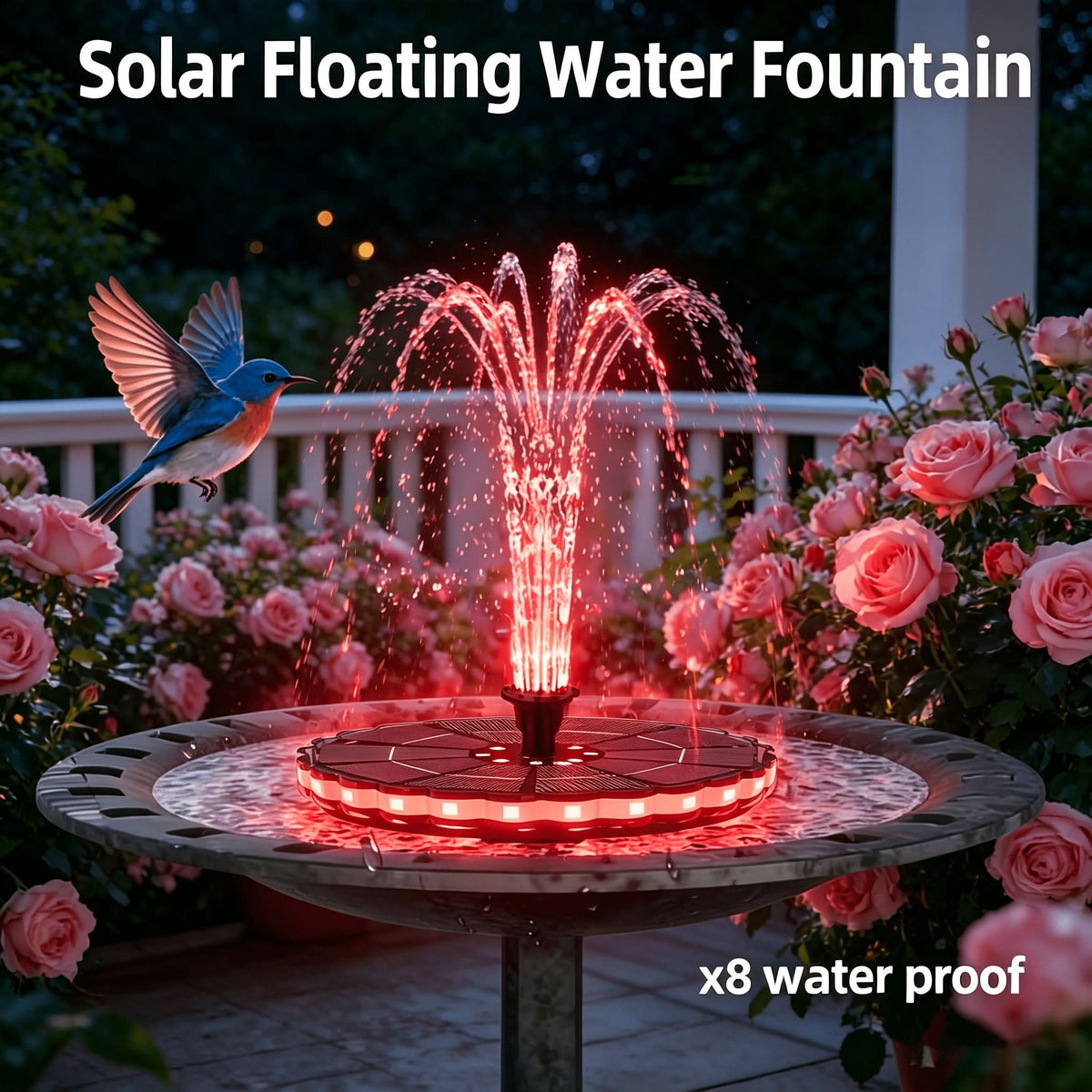 AQUALUME – Pompa fontana solare colorata